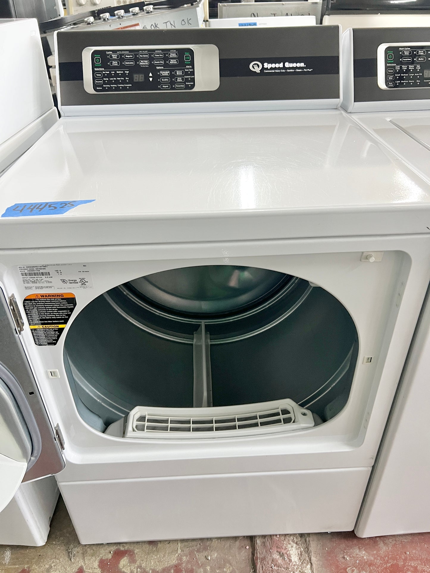 Speed Queen Coin Operated Front Load Gas Dryer Machine , ADGE9RYS118TW01, White , 444525