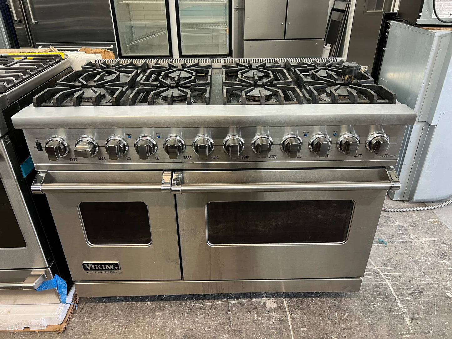 Viking Professional 48 Inch VDSC5488BSSLP Dual Fuel Gas Range 8 Sealed Burners, VariSimmers, Vari-Speed Dual Flow Convection Ovens, Self-Clean, Bread Proofing and Rapid Ready Preheat: Stainless Steel, PROPANE READY , 369416