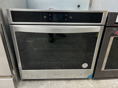 Whirlpool WOS51EC0HS 30 Inch 5.0 Cu. Ft. Smart Single Oven Touchscreen, Frozen Bake, Temperature Sensor, Multi-Step Cooking, Rapid Preheat, Keep Warm Setting, Control Lock Mode, Star K Sabbath Mode, Stainless Steel , 369148