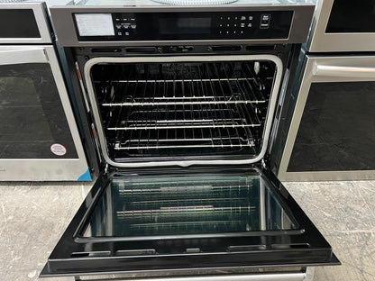 KitchenAid KOSE500EBS 30 Inch Single Convection Electric Wall Oven 5 cu. ft., Even-Heat True Convection Oven, Self Clean, ADA Black Stainless Steel, PrintShield Finish, New Open Box, 369419