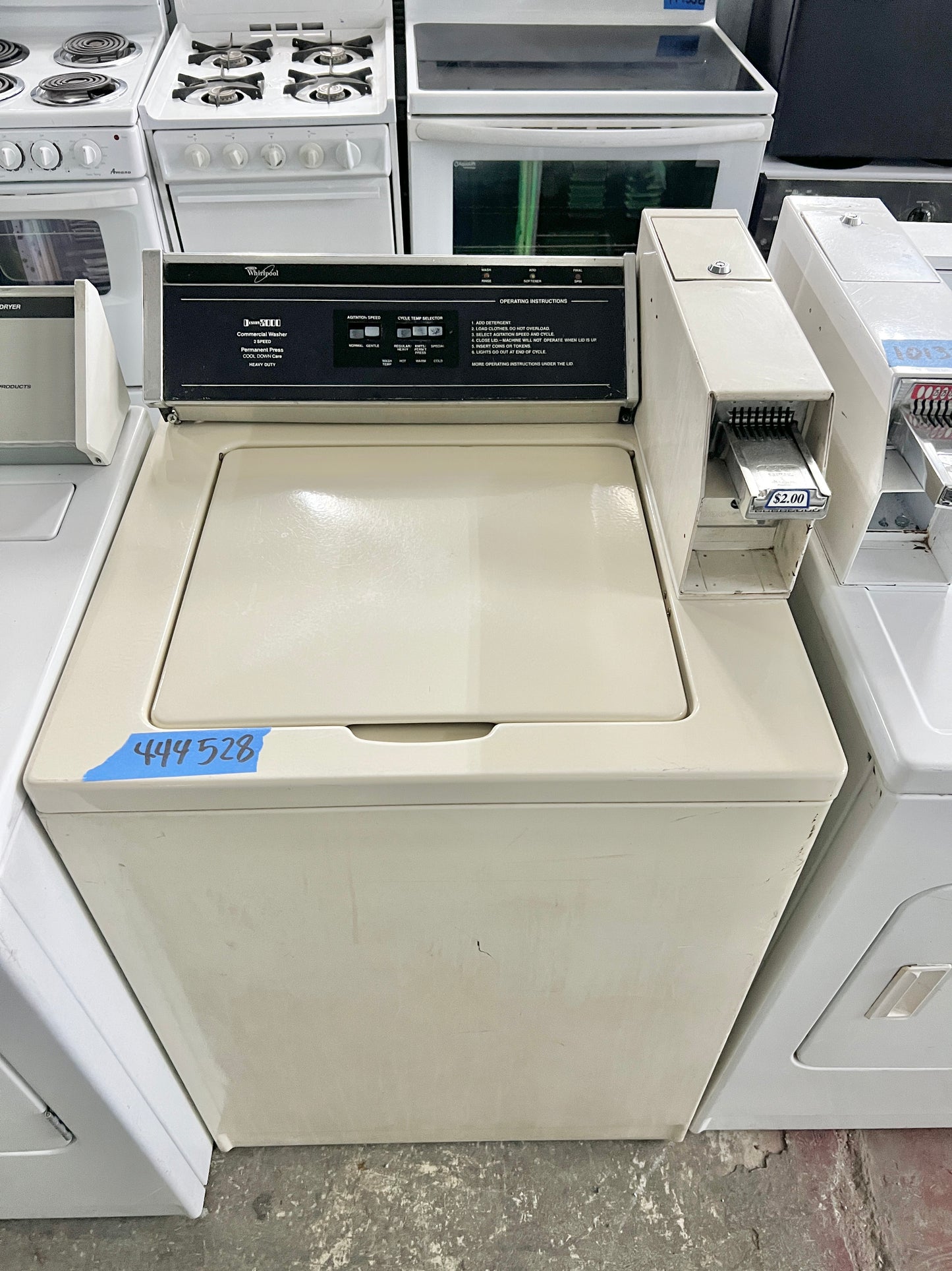 Whirlpool Coin Operated Top Load Washer Machine , Commercial grade , Heavy Duty , Off White Cream Color , beige , WA2Z62XSN1 444528