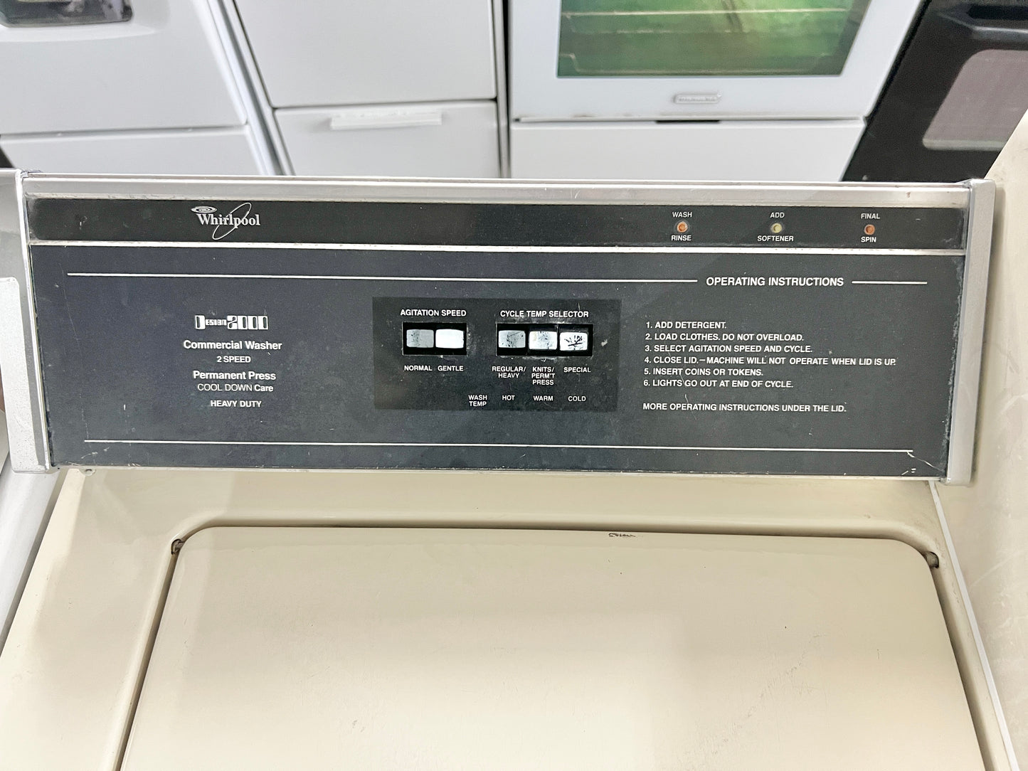 Whirlpool Coin Operated Top Load Washer Machine , Commercial grade , Heavy Duty , Off White Cream Color , beige , WA2Z62XSN1 444528