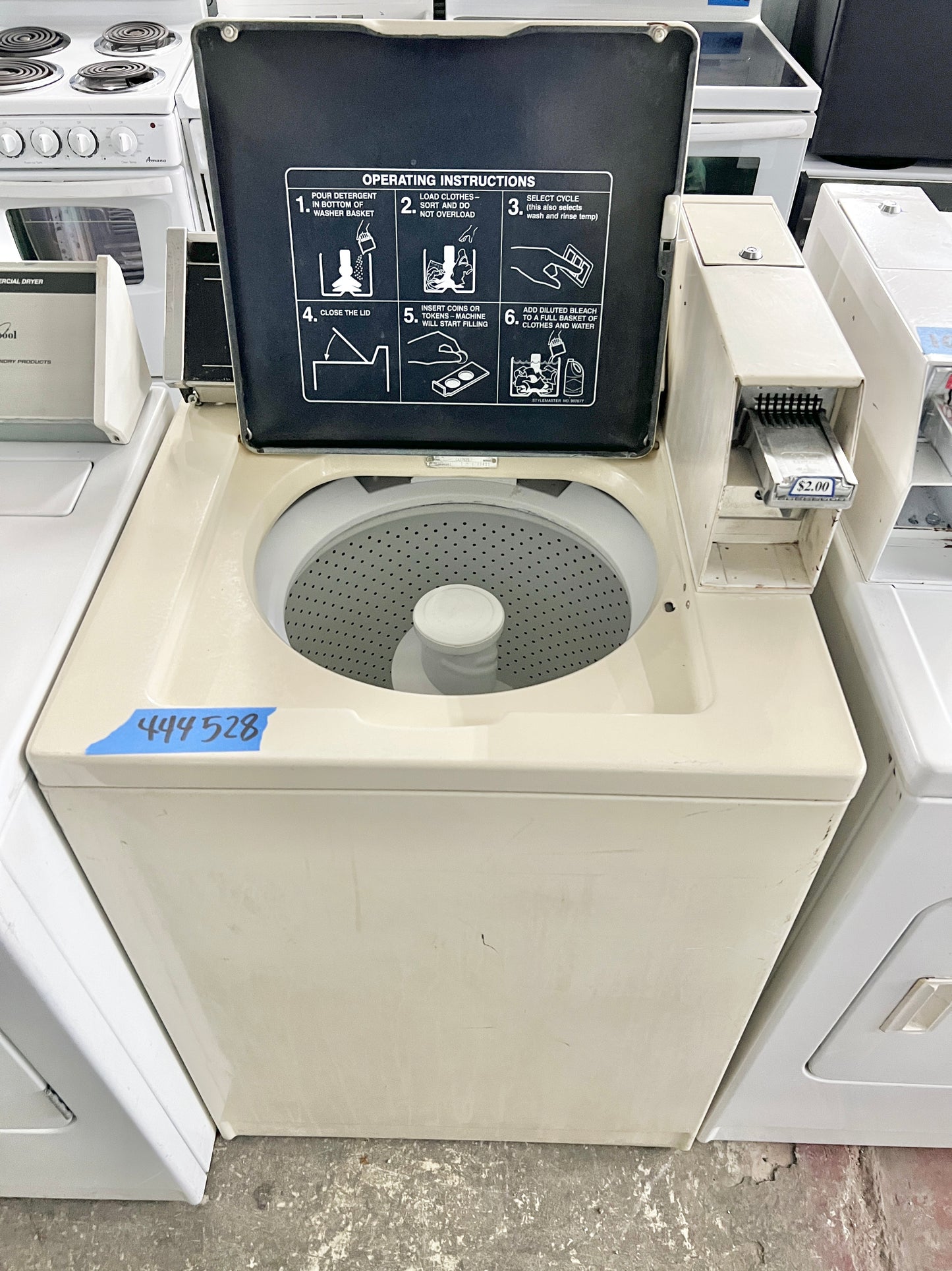 Whirlpool Coin Operated Top Load Washer Machine , Commercial grade , Heavy Duty , Off White Cream Color , beige , WA2Z62XSN1 444528