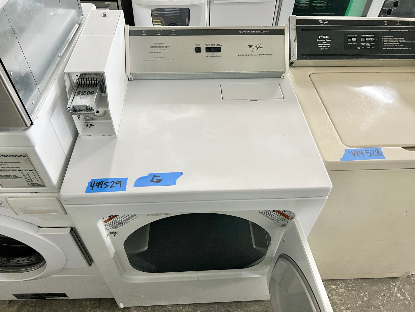 Whirlpool Coin operated Front Load Gas Dryer Machine , Commercial Grade , CGM2941TQ01 , 444529