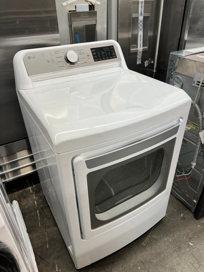 LG DLE7400WE 27 Inch Electric Dryer 7.3 Cu. Ft., 8 Dry Cycles, 12 Dry Options, Sensor Dry, EasyLoad Door, ThinQ ,White , 369432