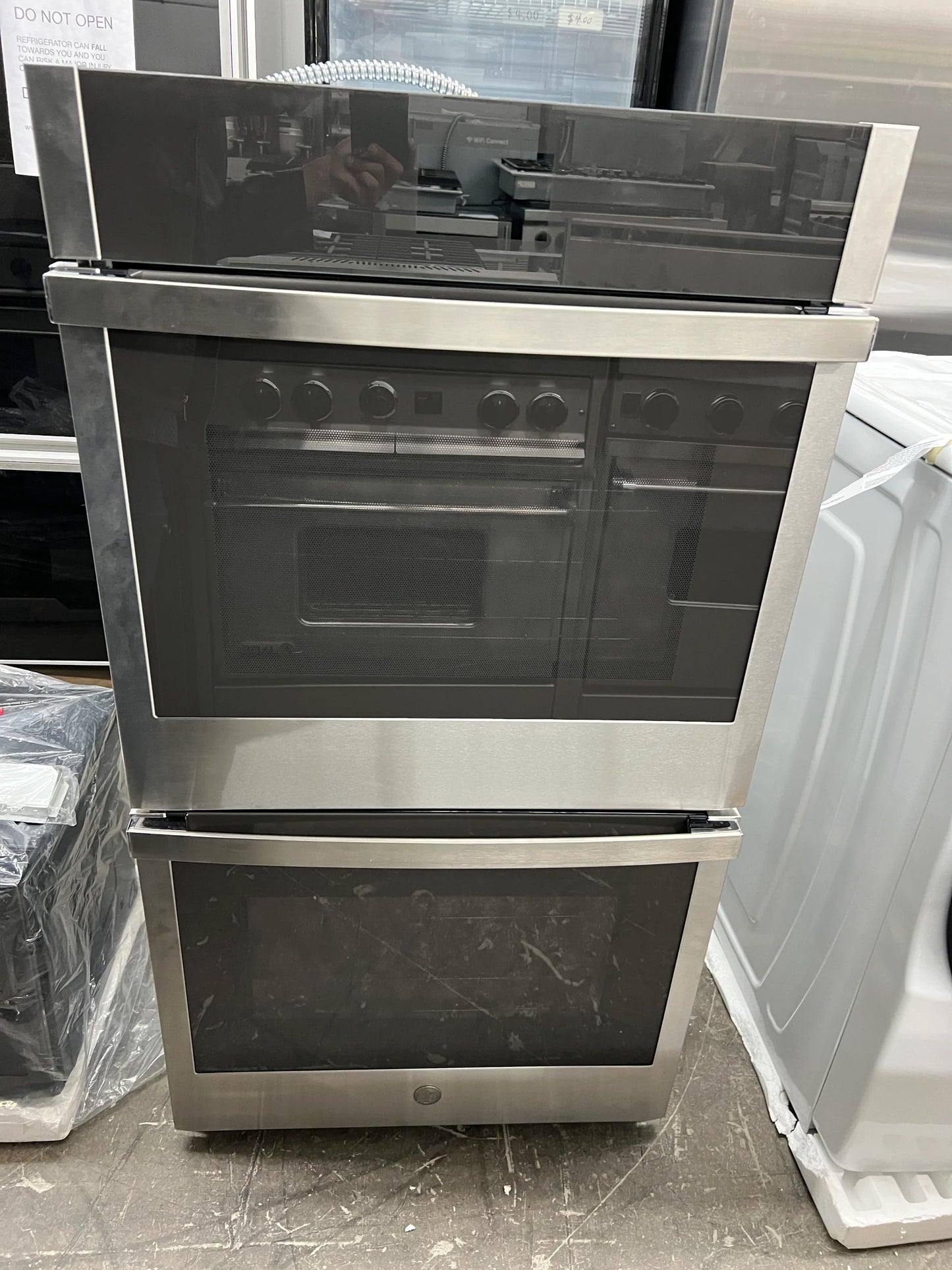 GE JKD5000SNSS 27 Inch Built In Convection Double Wall Oven 8.6 cu. ft. , WiFi, Self-Clean with Steam Clean Option, True European Convection, Stainless Steel , New Open Box, 369430