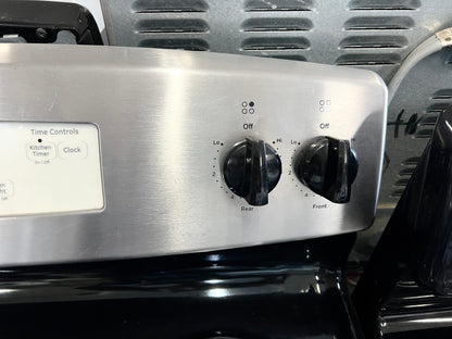30 inch GE  JB255RK4SS  Electric Range 4 Coil Elements, 5.0 cu. ft. Conventional Oven, Dual 4-Pass Heating Elements, Certified Sabbath Mode, Delay Bake, Clock/Timer, Storage Drawer Self-Cleaning 444354