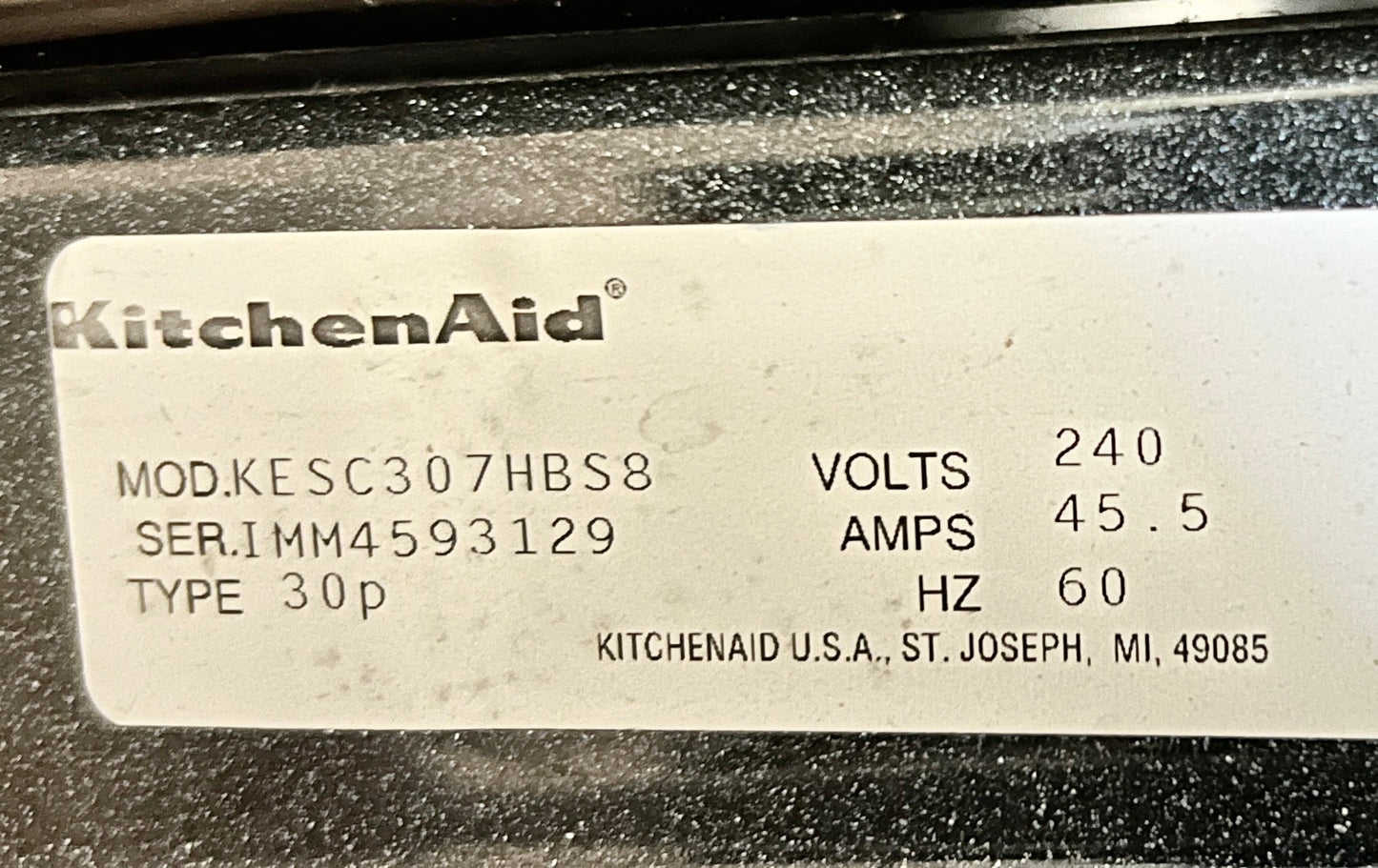 30 Inch KitchenAid KESC307HBS8 Slide Electric Glasstop Range Convection Oven , Stainless Steel , Convection Oven, 444359