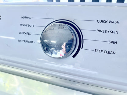 27 Inch Samsung  WA40J3000AW 4.0 cu. ft. Top Load Washer , 8 Wash Cycles, 700 RPM, Soft Close Lid, Diamond Drum Interior and Self Clean , 444328