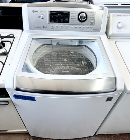 27 Inch LG Wave Series  WT5070CW Top Load Washer 4.7 cu. ft., 12 Wash Cycles, 1100 RPM, Direct Drive Motor LoDecibel Quiet Operation, White , 444360
