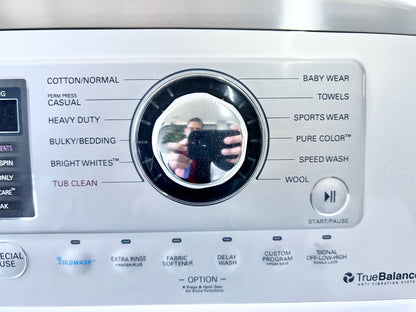 27 Inch LG Wave Series  WT5070CW Top Load Washer 4.7 cu. ft., 12 Wash Cycles, 1100 RPM, Direct Drive Motor LoDecibel Quiet Operation, White , 444360