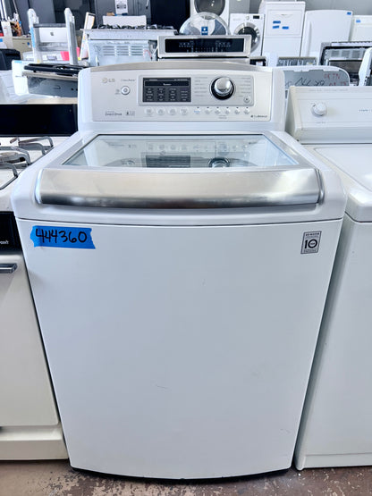 27 Inch LG Wave Series  WT5070CW Top Load Washer 4.7 cu. ft., 12 Wash Cycles, 1100 RPM, Direct Drive Motor LoDecibel Quiet Operation, White , 444360