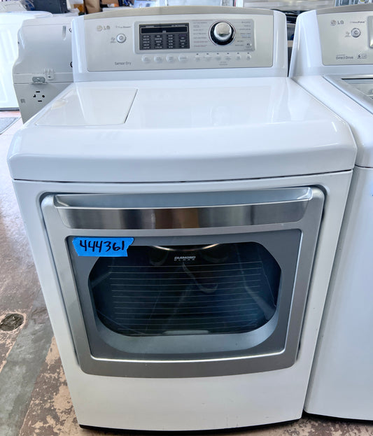 27 Inch LG Steam Electric Dryer Series  DLEX5170W  7.3 cu. ft., 14 Dry Cycles, 9 Options, Steam, Sensor Dry, Drying Rack Dual LED Display White , 444361