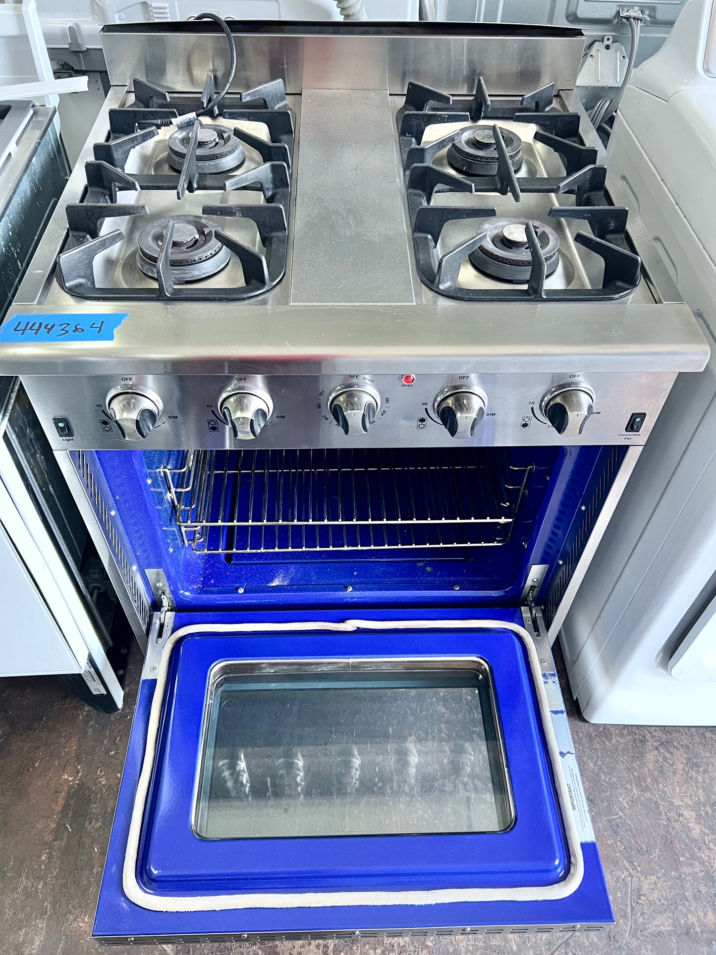 30 Inch NXR Residential Gas Range Commercial Grade , Heavy Duty Grates , 4 Burner , Convection Oven , Stainless Steel , 444364