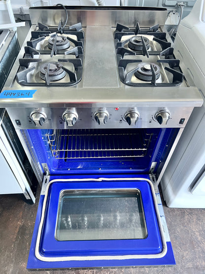30 Inch NXR Residential Gas Range Commercial Grade , Heavy Duty Grates , 4 Burner , Convection Oven , Stainless Steel , 444364