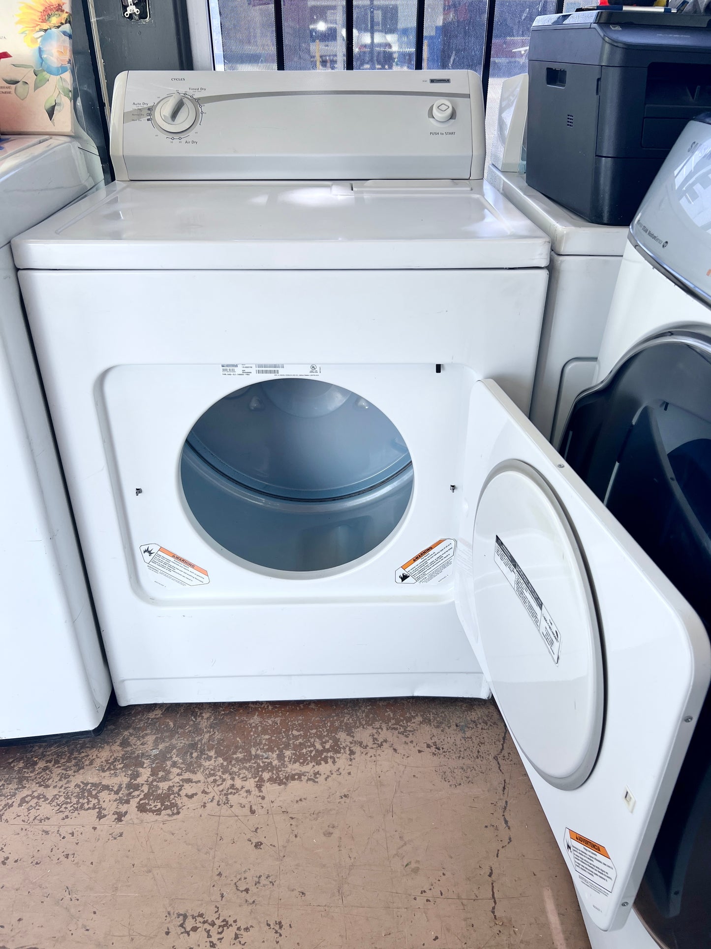 29 Inch Kenmore 300 Series 110.68322700 Electric Front Load Dryer , White 444366