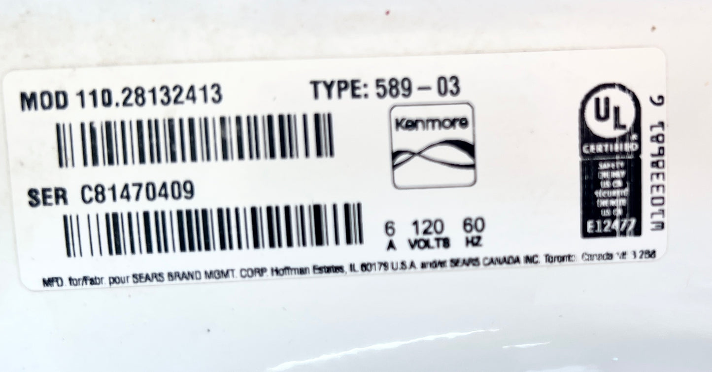 27 Inch Kenmore Top Load Washer High Efficient , White , 110.28132413, 444365