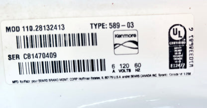 27 Inch Kenmore Top Load Washer High Efficient , White , 110.28132413, 444365