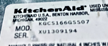 36 Inch Kitchenaid KGCS166GSS 5 Burner  Gas Cooktop ,, Stainless Steel , Electronic Ignition, 888709