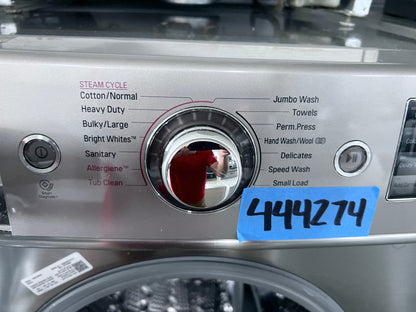 29 Inch LG Front Load 5.2 Cu Ft Washer & Electric Dryer 9.0 Cu Ft  Set In Graphite Steel DLEX8100V, WM8100HVA, 444274