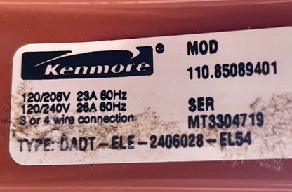 Kenmore Elite HE4 前置式電動烘乾機橙色 110.85089401，含底座 888704