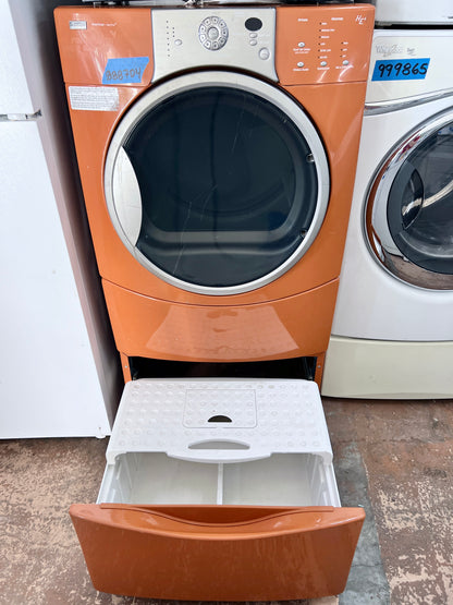 Kenmore Elite HE4 前置式電動烘乾機橙色 110.85089401，含底座 888704
