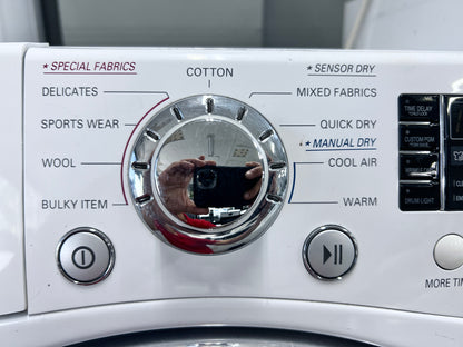 24 Inch LG  DLEC855W  4.2 cu. ft. Compact Electric Condensing Dryer 9 Dry Cycles, Sensor Dry, Wrinkle Care, LoDecibel, LED Controls , Ventless Condensing System: White , 444369