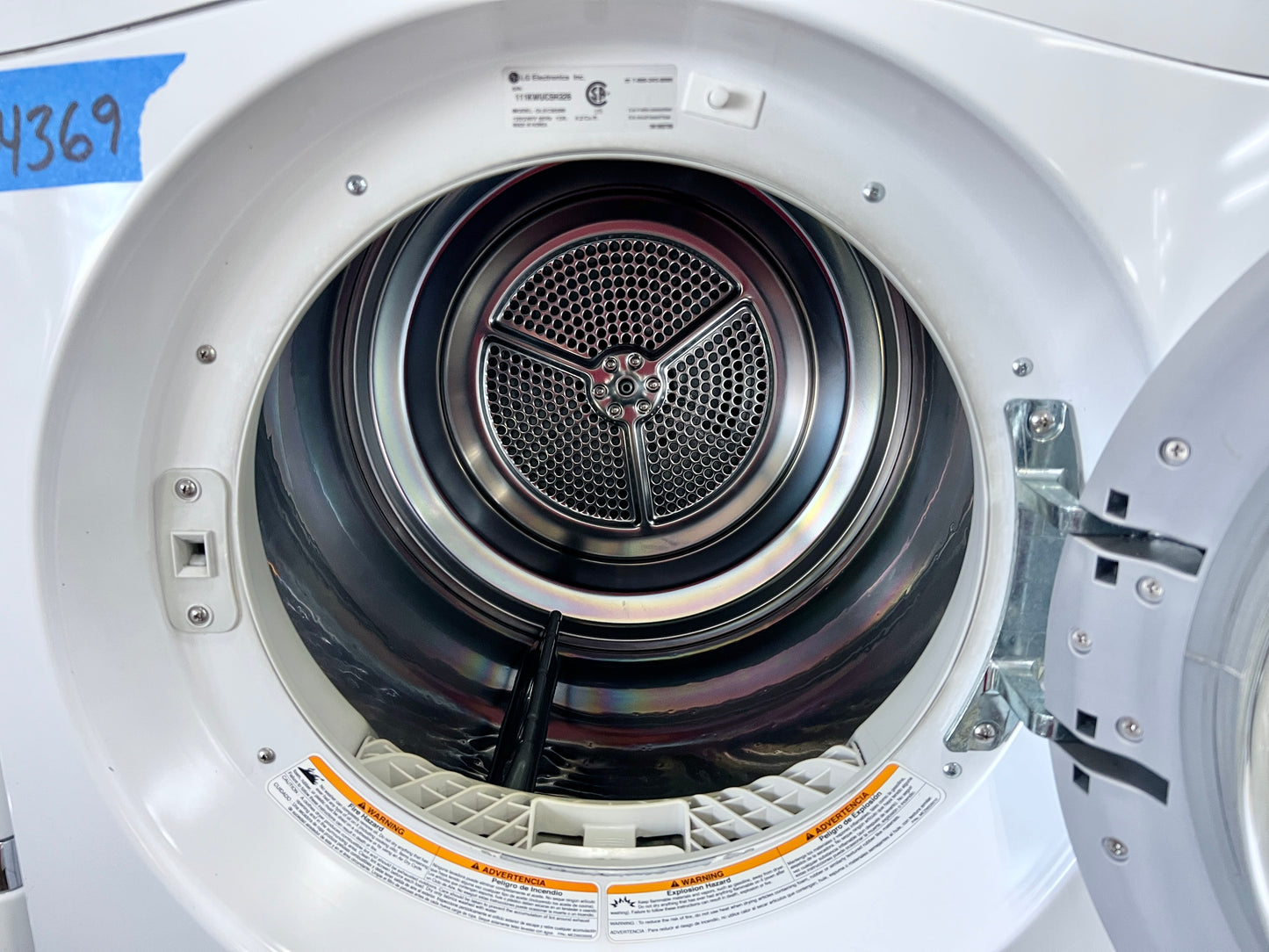 24 Inch LG  DLEC855W  4.2 cu. ft. Compact Electric Condensing Dryer 9 Dry Cycles, Sensor Dry, Wrinkle Care, LoDecibel, LED Controls , Ventless Condensing System: White , 444369