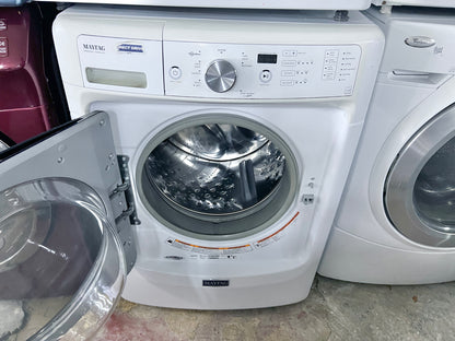 27 Inch Maytag  MHW3505FW 4.3 cu. ft. Front Load Washer Seam, Rapid Wash, Sanitize, 8 Wash Cycles, 4.3 cu. ft., 1,200 RPM Energy Star Rated , 444370