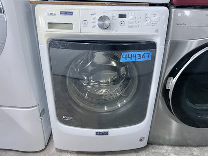 Maytag MHW3505FW 27 Inch 4.3 cu. ft. Front Load Washer Machine Steam, PowerWash, Rapid Wash, Sanitize Cycle, 8 Wash Cycles, 4.3 cu. ft., 1,200 RPM Energy Star , 444198