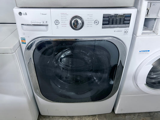 29 Inch LG TurboWash Series  WM8000HWA 5.1 cu. ft. Front Load Washer 14 Wash Cycles, 1,300 RPM, Steam Cycle, LG Twin Wash Compatibility, TurboWash,LoDecibel Quiet Operation, NeveRust Stainless Steel Drum ENERGY STAR Certification, White , 444369