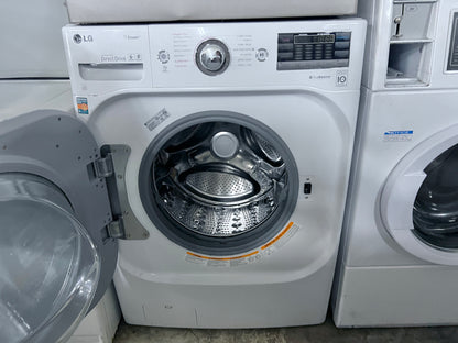 29 Inch LG TurboWash Series  WM8000HWA 5.1 cu. ft. Front Load Washer 14 Wash Cycles, 1,300 RPM, Steam Cycle, LG Twin Wash Compatibility, TurboWash,LoDecibel Quiet Operation, NeveRust Stainless Steel Drum ENERGY STAR Certification, White , 444369