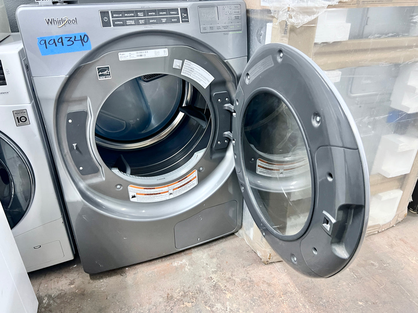 27 Inch Whirlpool  WHD862CHC Ventless Electric Dryer with 7.4 Cu. Ft. Capacity, Hybrid Heat Pump Drying Technology, Intuitive Controls, Advanced Moisture Sensing, Closet-Depth Fit, 36 Dry Cycles, Quick Dry, Wrinkle Shield, Eco, ENERGY STAR , 999340