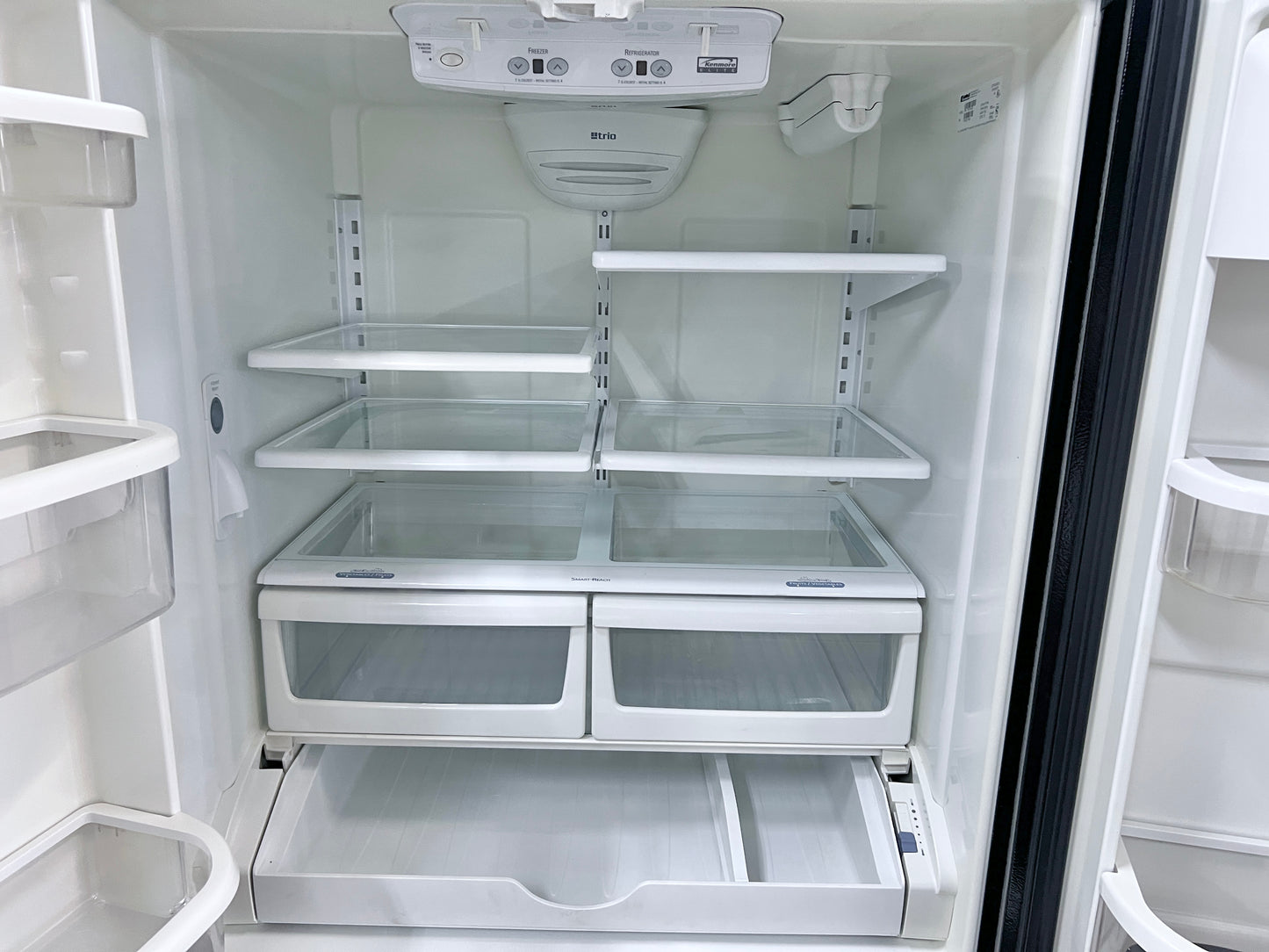 36 Inch Kenmore French Door Refrigerator In black With Water Dispenser Inside , Ice Maker Inside , 596.75529400, 444302