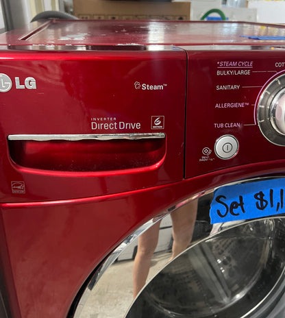 LG Front Load Washer & Electric Dryer set in Red 999299 DLEX2650R, WM2650HRA