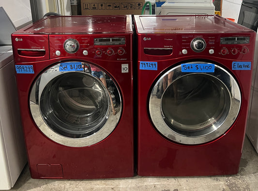 LG Front Load Washer and Electric Dryer set in Red 999299 DLEX2650R, WM2650HRA