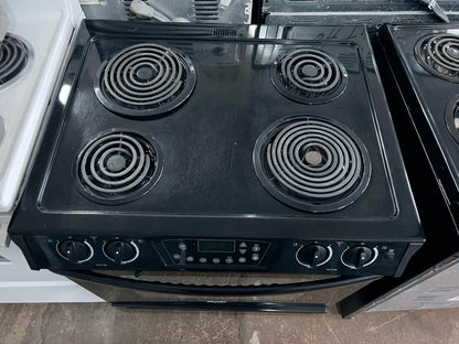 30 Inch Whirlpool  RY160LXTB Slide-in Electric Range 4 Coil Burners, Porcelain Cooktop Surface, Self-Clean Oven and Storage Drawer, Black , 444380