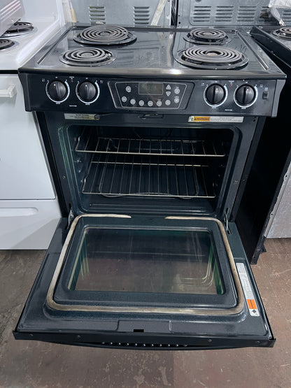 30 Inch Whirlpool  RY160LXTB Slide-in Electric Range 4 Coil Burners, Porcelain Cooktop Surface, Self-Clean Oven and Storage Drawer, Black , 444380
