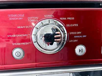 27 Inch LG Steam Dryer RED  DLGX3002R Front Load Gas Dryer Machine 7.4 cu. ft., Steam Fresh , Steam Sanitary , Wild Cherry , 444187