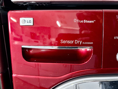 27 Inch LG Steam Dryer RED  DLGX3002R Front Load Gas Dryer Machine 7.4 cu. ft., Steam Fresh , Steam Sanitary , Wild Cherry , 444187