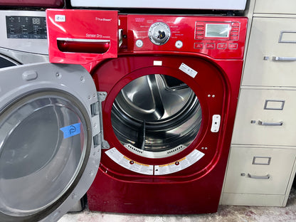 27 Inch LG Steam Dryer RED  DLGX3002R Front Load Gas Dryer Machine 7.4 cu. ft., Steam Fresh , Steam Sanitary , Wild Cherry , 444187
