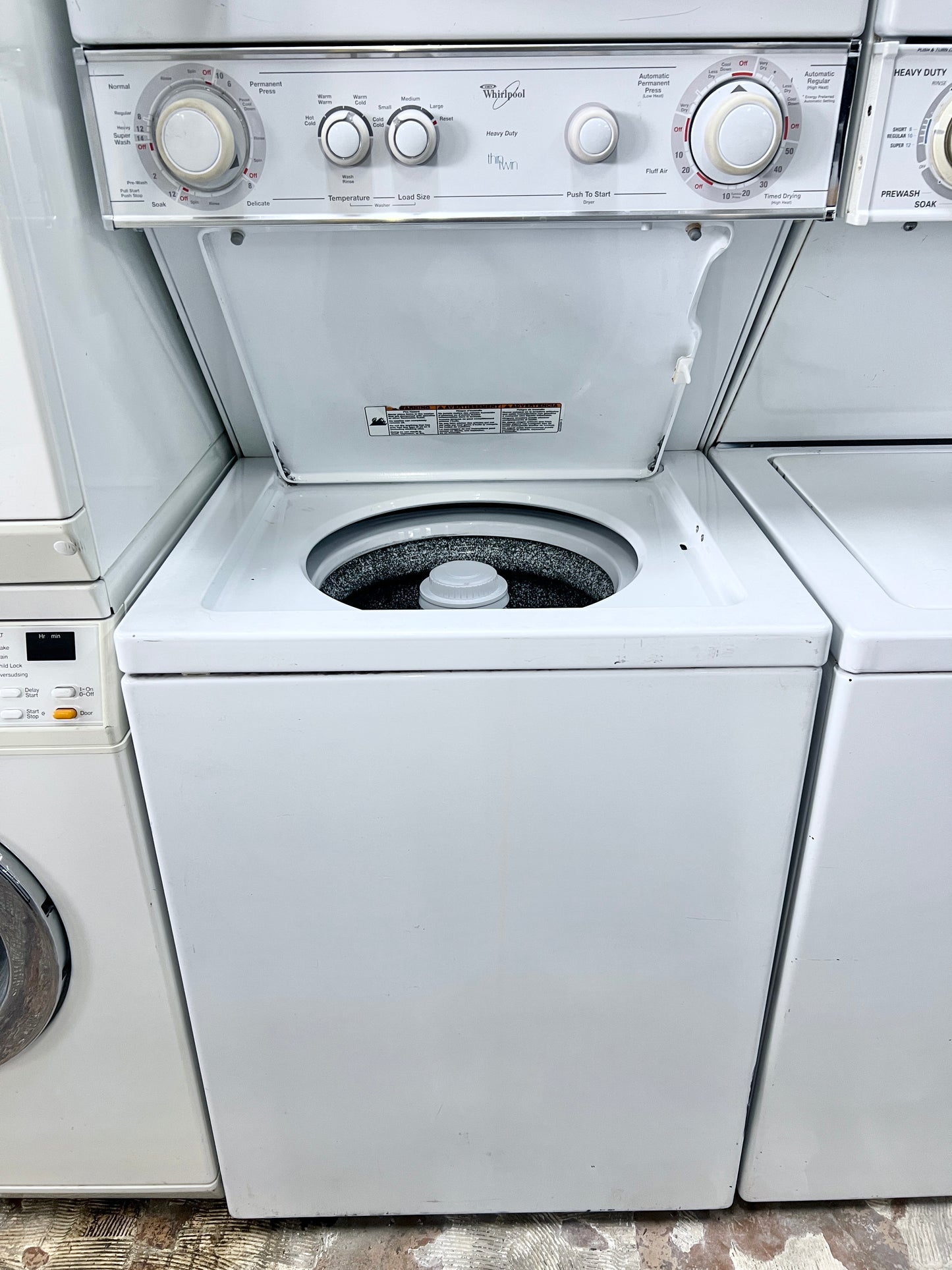 24 Inch Whirlpool  Laundry Center Stackable Washer Dryer LTE5243DQ Thin Twin Electric Electric 220V 240V ,, White , 444139