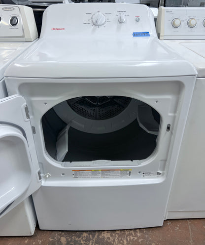 27 Inch Hotpoint  HTX26EASWWW Front Load Electric Dryer 6.2 cu ft, Auto Dry, Powerful Venting, Large Diffuser, Aluminized Drum, Removable Upfront Lint Filter and Reversible Dryer Door , New Open Box , 101393