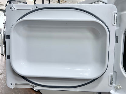 27 Inch Hotpoint  HTX26EASWWW Front Load Electric Dryer 6.2 cu ft, Auto Dry, Powerful Venting, Large Diffuser, Aluminized Drum, Removable Upfront Lint Filter and Reversible Dryer Door , New Open Box , 101393