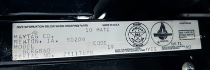 30 Inch Maytag Gas Range , BCRG860 , Black , 444387