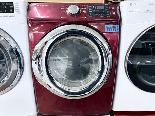 27 Inch Samsung  DV42H5200GF  7.4 cu. ft. Front Load Gas Dryer  Steam, Wrinkle Prevent, Smart Care, Lint Filter Indicator, Reversible Door , Merlot , Burgundy , Red, 444147