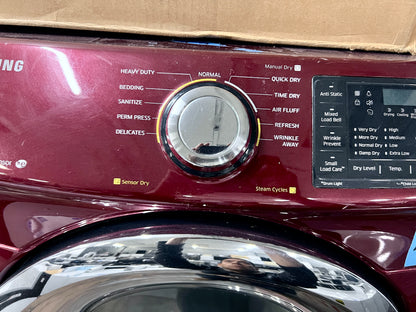 27 Inch Samsung  DV42H5200GF  7.4 cu. ft. Front Load Gas Dryer  Steam, Wrinkle Prevent, Smart Care, Lint Filter Indicator, Reversible Door , Merlot , Burgundy , Red, 444147