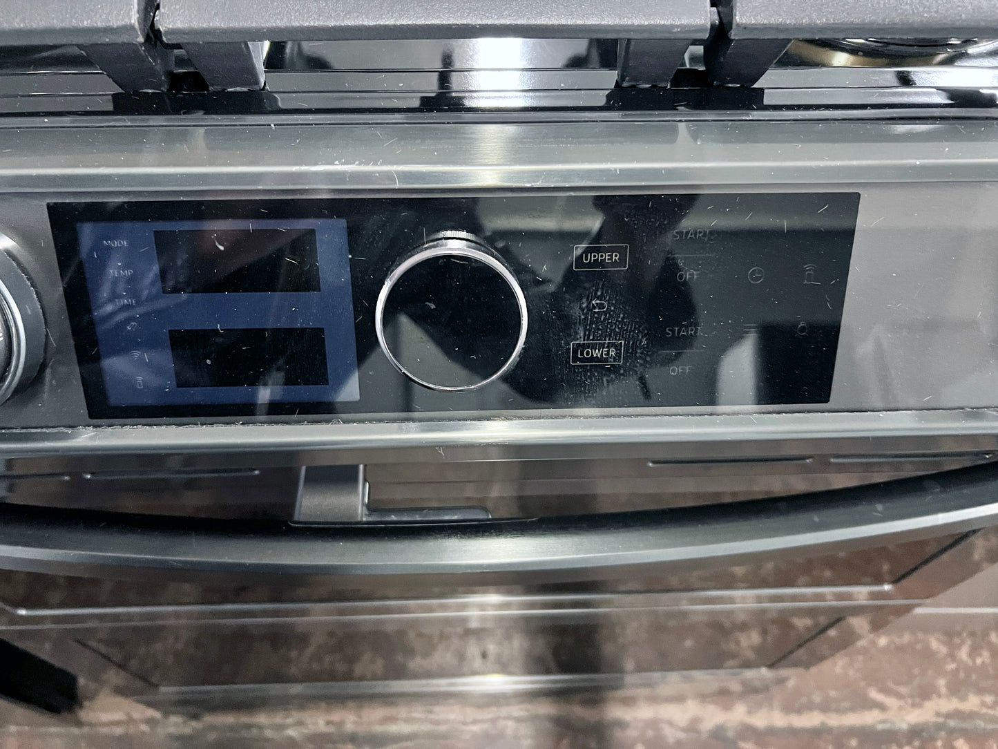30 Inch Samsung  NY63T8751SG  Slide in Dual Fuel Smart Range 5 Sealed Burners, 6.3 Cu. Ft. Oven, Air Fry, Steam + Self Clean, Flex Duo, Wi-Fi, Voice Control, Sabbath, ETL Listed, Star-K ADA,  Fingerprint Resistant Black Stainless Steel , 444388