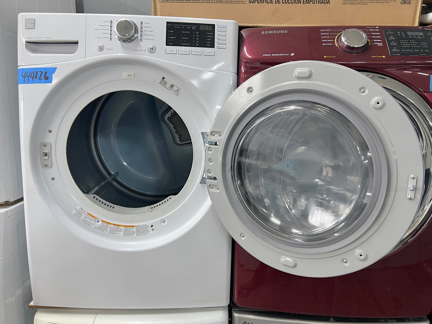 27 Inch Kenmore 7.4 Cu Ft Electric Dryer Machine with Steam , White , 81382 , 796.81382410 , 444126