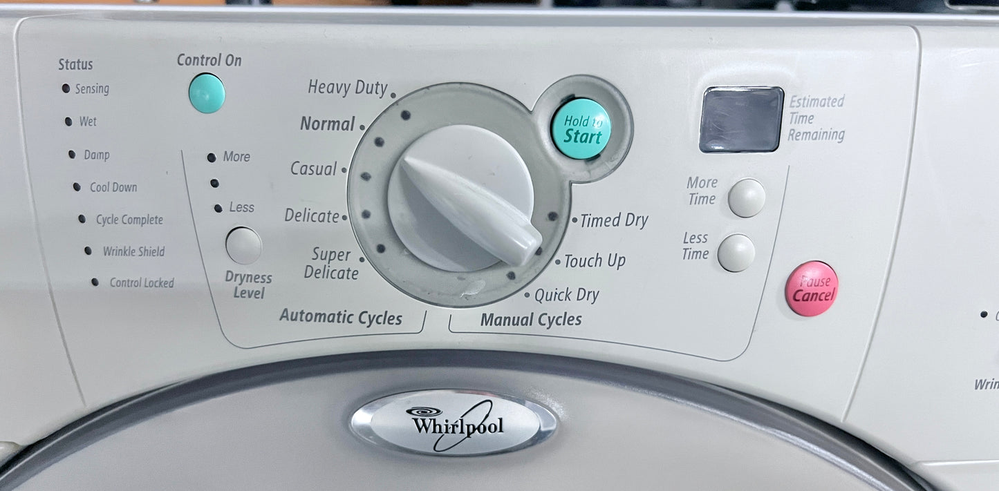 27 Inch Whirlpool GGW9200LW Front Load Gas Dryer Machine with Pedestal , White , 444294
